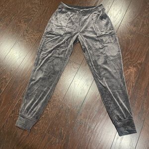 House of Harlow 1960 Women Pant women Size Small Velour Jogger Gray Drawstring
